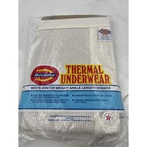 VTG DICKIES Thermal Pants XL One Ankle Length Drawers Winter Natural NOS
